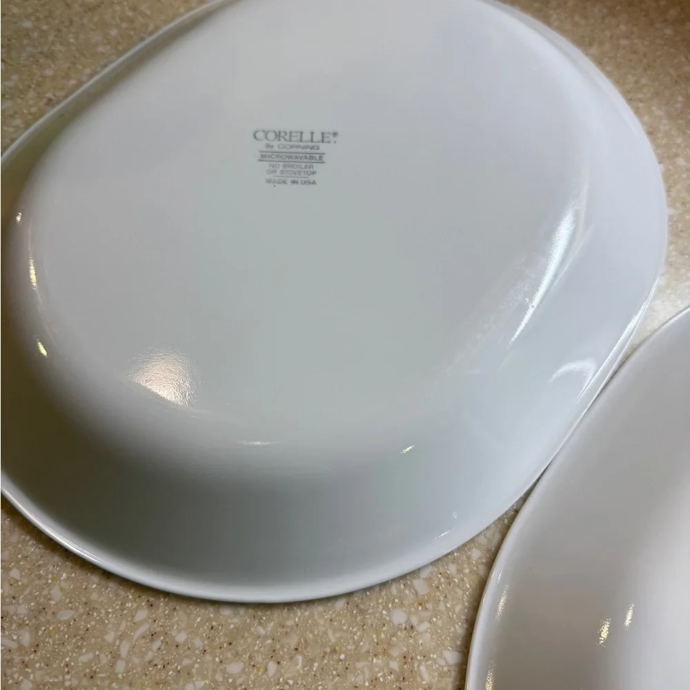 Corelle White Dinnerware Set Elegant Dining Platters Set of 2 Oval Classic White
